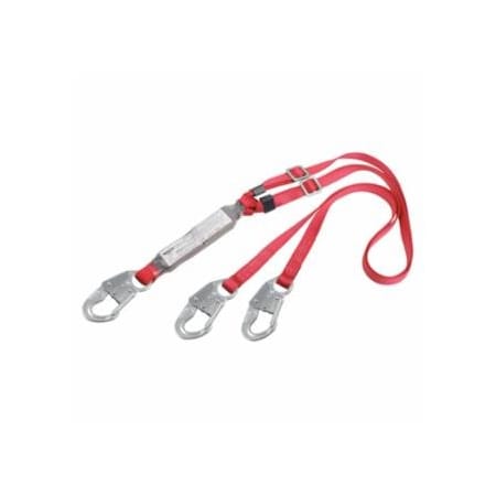 Dbi-Sala PRO Pack Adjustable 100 Tie-Off Shock Absorbing Lanyards, 6ft, Snaphook, 310lb 098-1342250