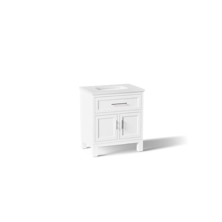 Kohler Quo 30" bathroom vanity cabinet with sink and quartz top 28380-ASB-0