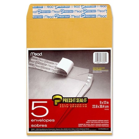 Mead Press-It Seal-It® Envelopes, 9in x 12in, PK60 76080