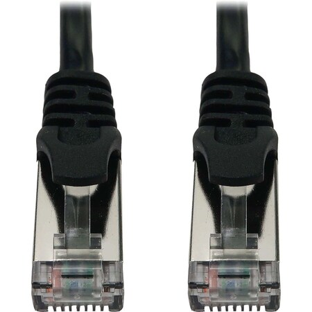 Eaton Tripp Lite Series Cat6a 10G Snagless Shielded Slim STP Ethernet Cable RJ45 M/M, PoE, Black, 25 N262-S25-BK