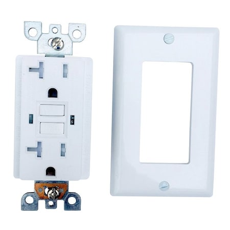 Genmax Genmax GFCI Wall Receptacle, 20 A, White TRWR20WST