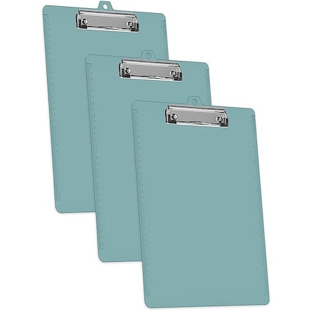 Acrimet 3 Pack Clipboard Letter Size Low Profile Clip & Side Rulers, Durable Plastic, Solid Green, 3PK 134.VO