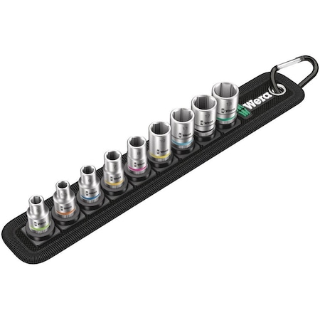 Wera Belt A 4 Zyklop socket set, 1/4 in drive, 9 pieces 5003883001
