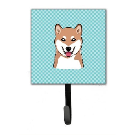 Carolines Treasures Checkerboard Blue Shiba Inu Leash and Key Holder BB1163SH4