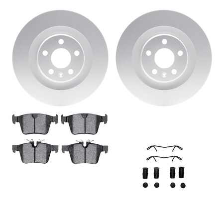 Dynamic Friction Co DFC GEOSPEC Coated Rotors with 5000 Brake Pads - Ceramic and Hardware 4512-27109