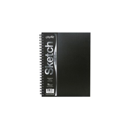 Ucreate Poly Cover Sketch Book - 75 Sheets - Spiral - 70 lb Basis Weight - 12in x 9in Sheet Size - 12in PCAR37088