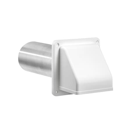 Lambro 222WS Hood Vent, 5-1/2 in W Hood, 5.69 in H Hood, 3 in Duct, Plastic Hood, White Hood 222W/S