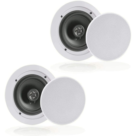 Pyle Pyle 6.5 in Pair Bluetooth Flush Mount In-wall In-ceiling 2-Way Speaker System, 150 Watt, Black PDICBT652RD