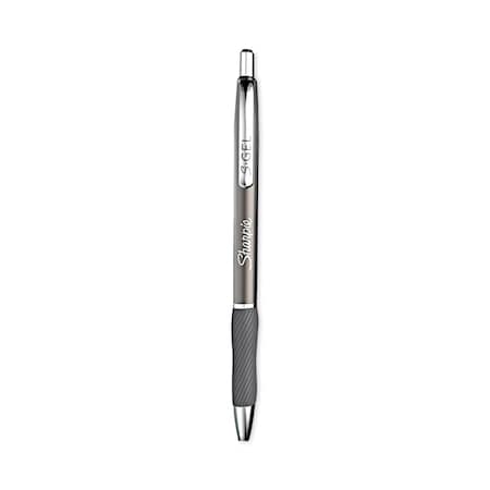 Sharpie S-Gel Premium Metal Barrel Gel Pen, Retractable, Medium 0.7 mm, Black Ink, Black Barrel, PK2, 2PK 2134918