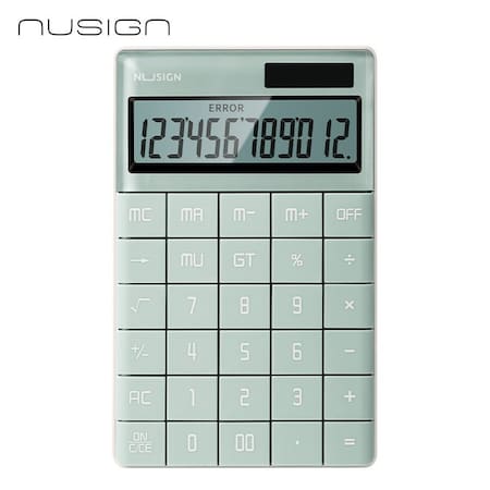 Deli NUSIGN Desktop Calculator, 12-Digit Wide Display, Dual Power, Green, 10PK ENS041