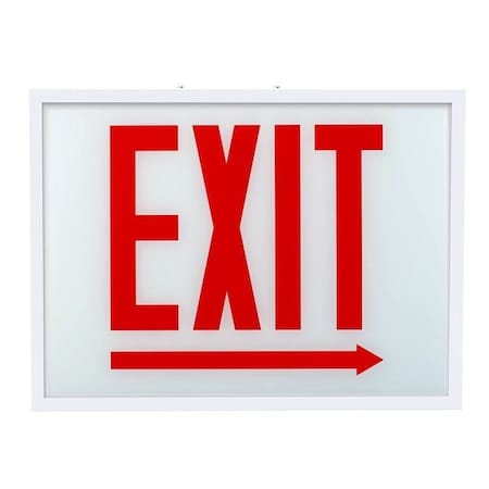 Keystone Exit Sign | Steel | Chicago Compliant | Style 1 | White Color | Single Facing | Red Lettering| Surfa KT-EX-STCH1-WH1RL-SU /ER