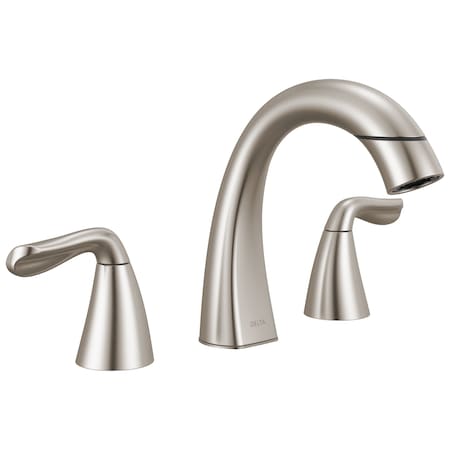Delta Arvo Two Handle Widespread Pull-Down Bathroom Faucet Spotshield Brushed Nickel 35840LF-SPPD