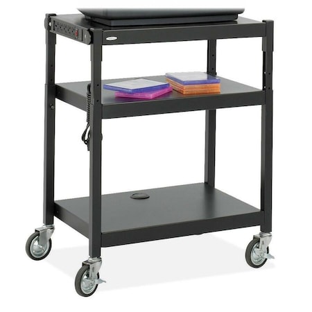 Safco Steel Adjustable Height Cart 8932BL