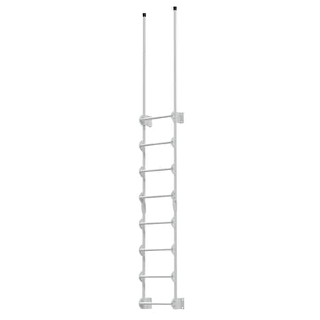 Vestil Steel Walk Through Dock Ladder 8 Step 300 Lb. Capacity White DKL-8-WT