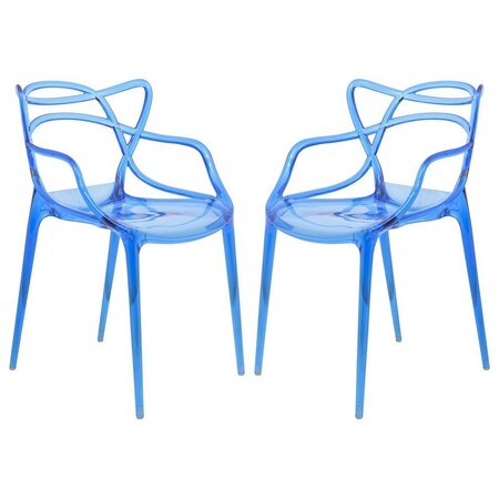 Leisuremod Milan Modern Wire Design Chair, Blue, 2PK MW17TBU2