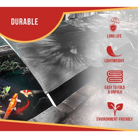 Mytee Products 16ft x 24ft Black Heavy Duty 70% Shade Mesh Tarp for Outdoor with Grommets 6 Oz MT16-24