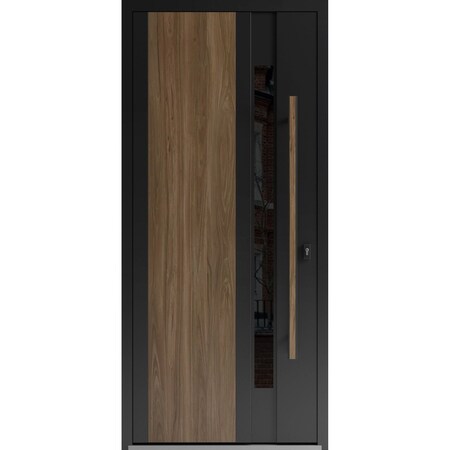 Vdomdoors Steel Door Dekton 0163 Venezia Noce Entry Door Painted W36xH80 Left hand Inswing DEKTON0163EXD-VEN-W36xH80-LH-I