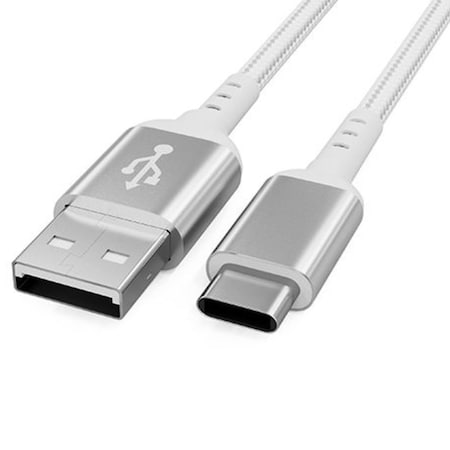 Sanoxy 2m/ 6ft USB 2.0 A Male to C Male Braided Cable 480M 3A, Sliver SANOXY-U2119-8102