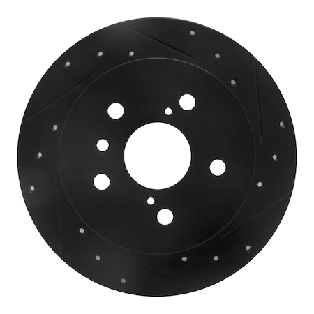 Dynamic Friction Co DFC Brake Rotor - Drilled and Slotted - Black 633-76152R