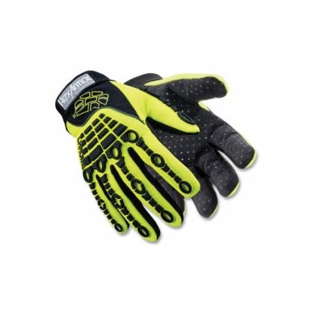 Hexarmor Chrome Series Impact-Resistant Gloves, 4026, A8 Cut, X-Large, Black/Hi-vis Lime, PVC Dots 572-4026-XL-10