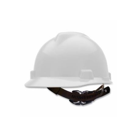 Msa Safety V-Gard Slotted Hard Hat Cap, 1-Touch Suspension, White 454-10057441