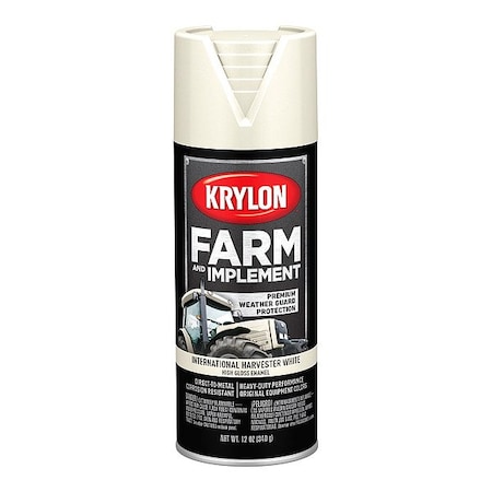 Krylon Spray Paint, International Harvester White, High-Gloss, Solvent, 12 oz K01945008