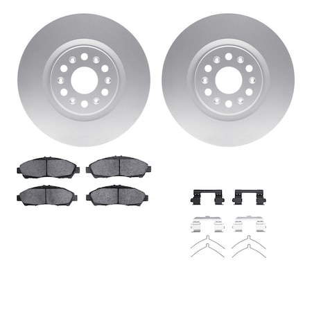 Dynamic Friction Co DFC GEOSPEC Coated Rotors with 5000 Brake Pads - Ceramic and Hardware 4512-46148