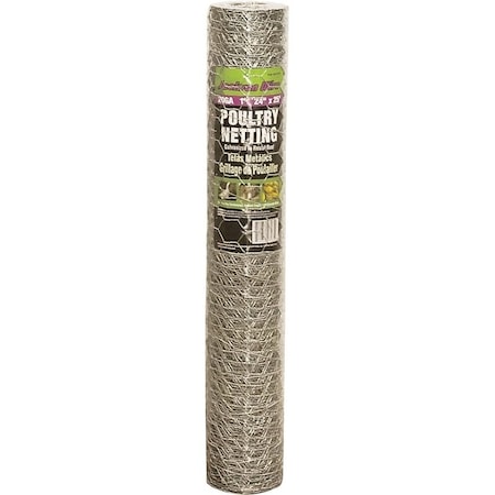 Jackson Wire Jackson Wire 12 01 18 16 Poultry Hex Netting, 1 in Mesh, 25 ft L, 24 in W, 20 ga 12011816
