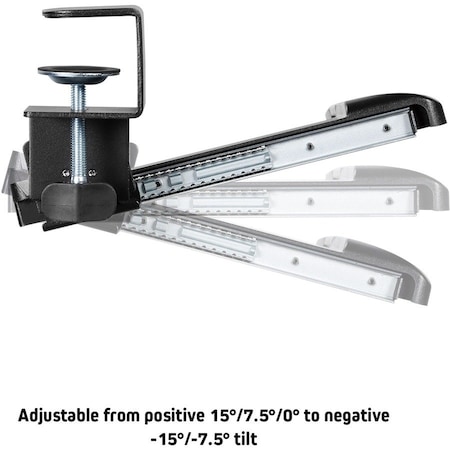 Kantek Kantek Clamp Mount for Keyboard - Black - Metal - 1 Each KT175