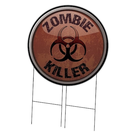 Signmission Zombie Killer Double Sided Corrugated Plastic Circle Yard Sign C-36-CIR-DS-WS-Zombie Killer