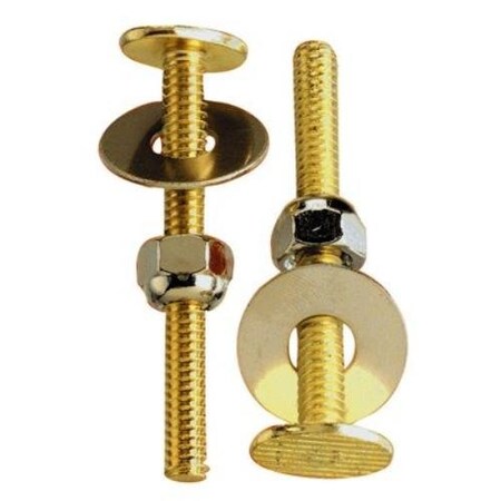 Oatey PP835-150 TOILT BOLT SET 1/4IN X 2-1/4IN SOL BRS PP835150
