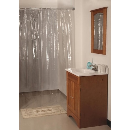 Simple Spaces Shower Curtain, Vinyl, Clear, Clear SD-MCP01-C3L