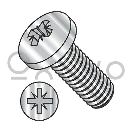 M1.6-0.35X4 ISO 7045 Metric Pozi Type-Z Pan Machine Screw Full Thread A4 Stainless Steel, 10000PK