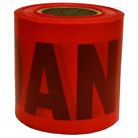 C.H. Hanson Barricade Safety Tape, 300 ft L, 3 in W, Red, Polyethylene 16103