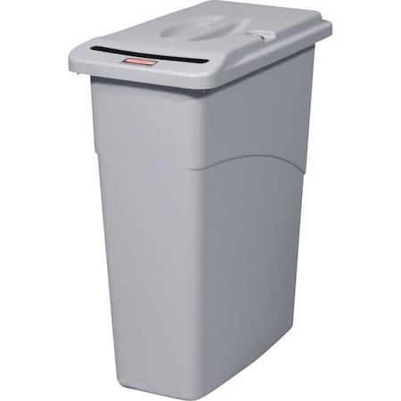 Rubbermaid Commercial Slim Jim 23 gal Rectangular Confidential Document Receptacle, Gray, None, Plastic, 11 in FG9W1500LGRAY
