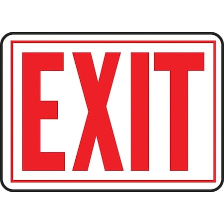 Hy-Ko Sign, Exit, Red Legend, Aluminum, 14 in W x 9-1/4 in H Dimensions SS-2W