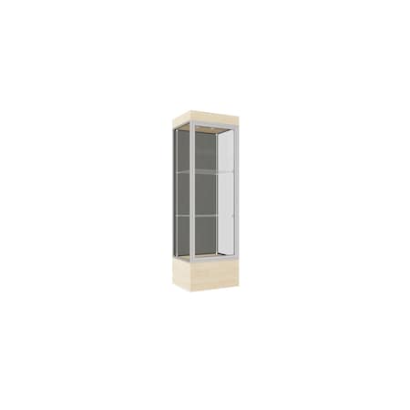 Ghent Lighted Floor Display Case 24x76x20, 12" Base, Satin 93LFSL-SN-BGW