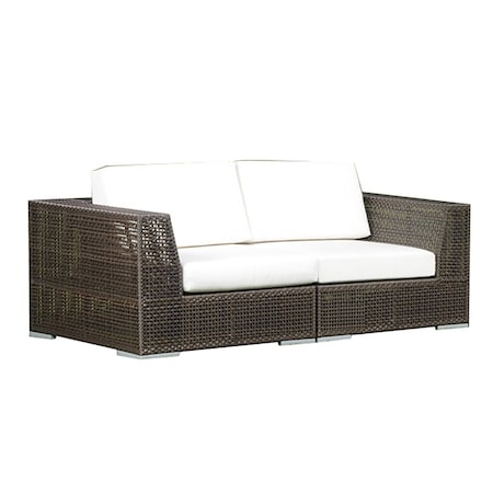 Hospitality Rattan Patio Soho 2-Piece Modular Loveseat, PR 903-1321-JBP-2PS