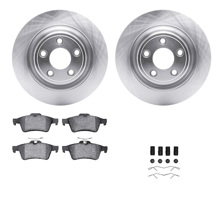 Dynamic Friction Co DFC Brake Rotor with 5000 Brake Pads and Hardware Kit 6512-20132