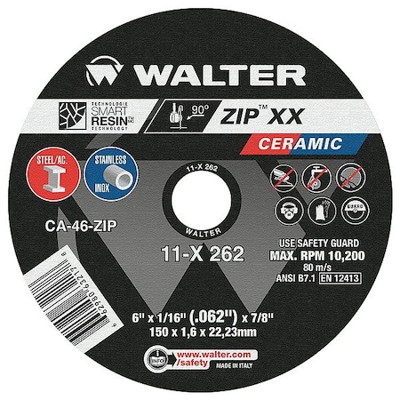 Walter Flap Discs, 6" dia., PK10 06A602
