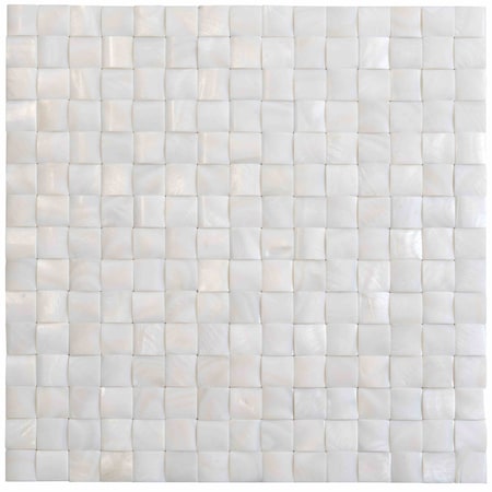 Apollo Tile Shell White 11.8 in x 11.8 in Shell Polished Floor and Wall Mosaic Tile 19.34 sqft/case, 20PK APLSME88006A