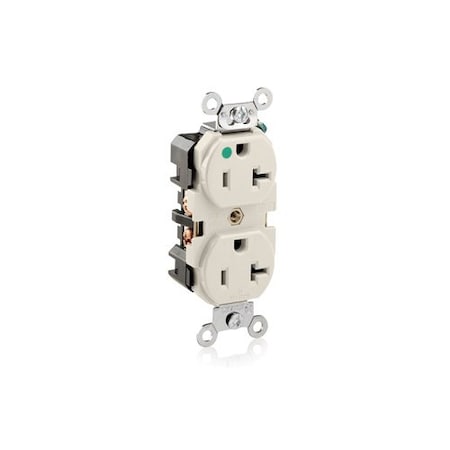 Leviton Plugs&Rcptcls, 20A, 125VAC, Almnd, Nylon 8300-T