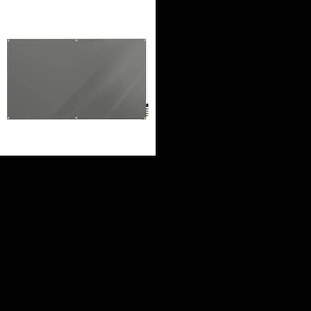 Ghent Harmony Glassboard w/ Standoffs, Non-Magnetic, Square Corners, 4'H x 8'W, Smoke HMYSN48SK