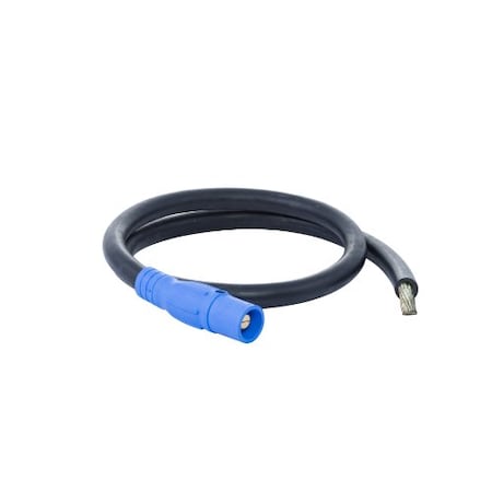 Power Assemblies Type W Pigtail 400A 4/0 AWG Series 16 Male Camlock to Tinned 6 ft, Blue 40TW16006MTB