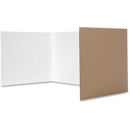 Flipside Corrugated Study Carrels, 12in x 48in, White, PK24 60005-24