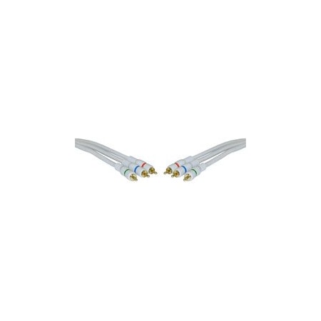 Cable Wholesale High Quality Component Video Cable, 3 RCA Male (RGB), Gold-plated Connectors, 12 foot 10V2-02512