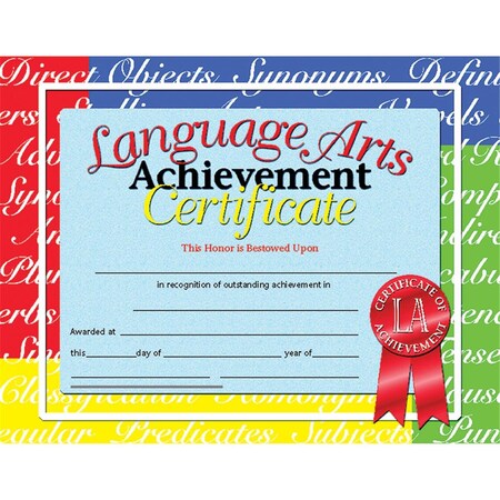 Alfred Music Hayes Certificates Language Arts Inkjet Laser, 90PK SW3482389