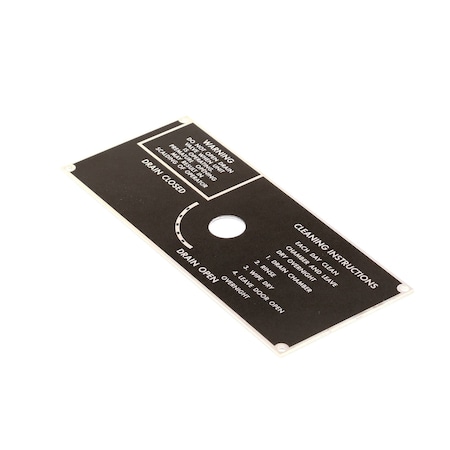 Market Forge Plate/Label, Drain Panel, Warning/Cleaning 10-5938