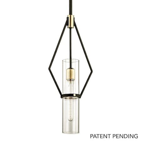 Troy Lighting Raef 1 Light Pendant 9.5 In. Textured Bronze Brushed Brass F6314-TBZ/BBA