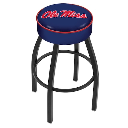 Holland Bar Stool Co 30" 4" Ole' Miss Cushion Seat, Blk Wrinkle Base Swivel Bar Stool L8B130MssppU